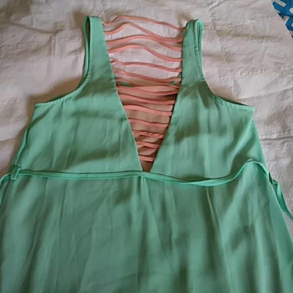 Adorable Mint and Nude Hi Low Dress!!